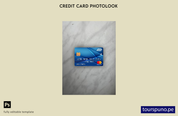 listo para imprimir plantilla frontal de aspecto fotográfico de Mastercard d 127